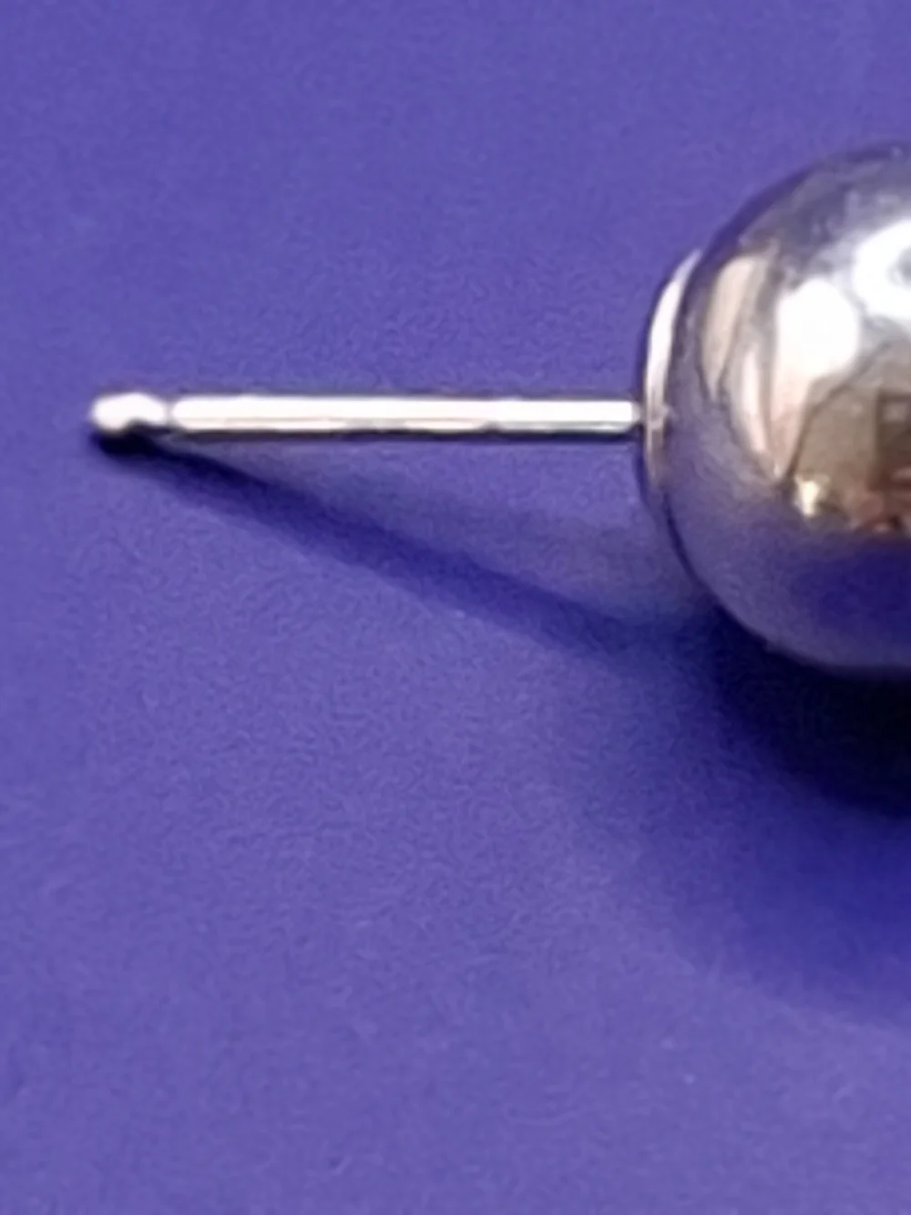 14K White Gold Single 9mm Earring